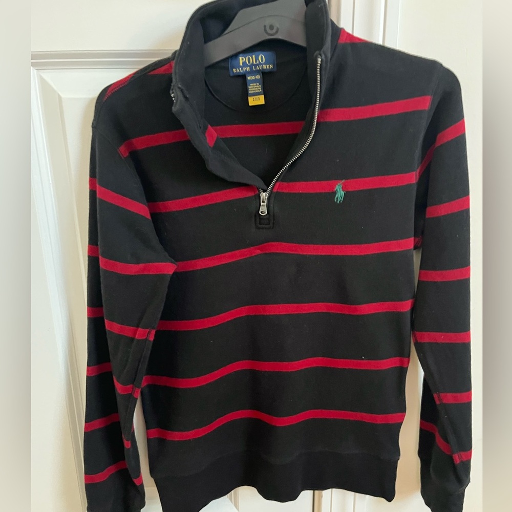 Polo by Ralph Lauren Kids Black Sweater with Red Stripes